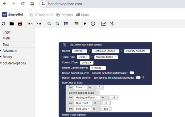 Continuous Digit Differ Bot Deriv Binary